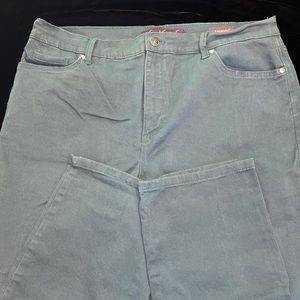 Dark teal denim pants